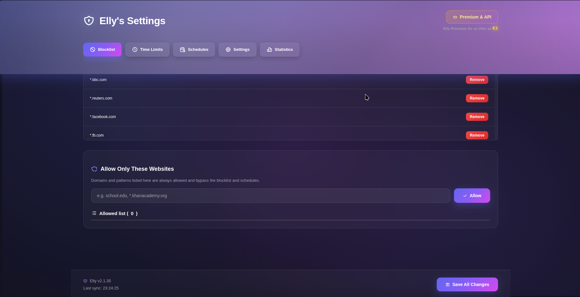The toolbar popup is the quick path: open settings, check plan status, a…